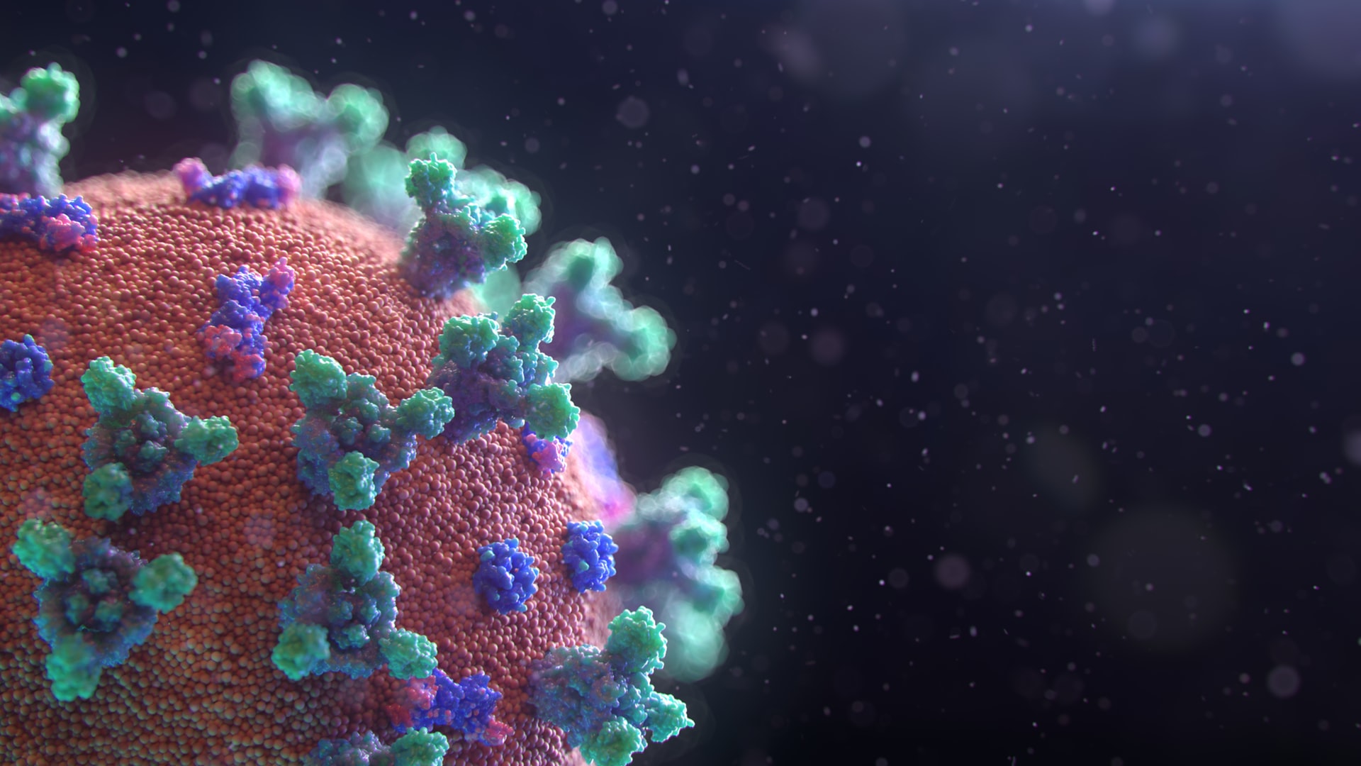 Closeup of the covid-19 virus molecule